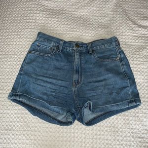 AE High Waisted Mom Fitting Denim Shorts